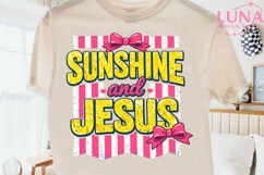 Sunshine and Jesus PNG, Christian Sublimation, Coquette Bow Product Image 2
