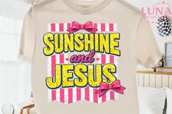 Sunshine and Jesus PNG, Christian Sublimation, Coquette Bow Product Image 2