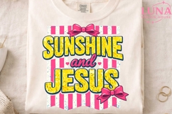 Sunshine and Jesus PNG, Christian Sublimation, Coquette Bow Product Image 4