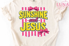 Sunshine and Jesus PNG, Christian Sublimation, Coquette Bow Product Image 5