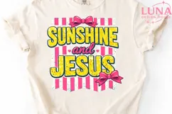 Sunshine and Jesus PNG, Christian Sublimation, Coquette Bow Product Image 5