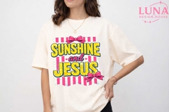 Sunshine and Jesus PNG, Christian Sublimation, Coquette Bow Product Image 1