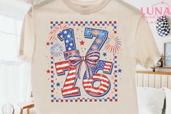 1776 Patriotic 4th of July Bow PNG, Independence Day Sublima Product Image 2