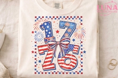 1776 Patriotic 4th of July Bow PNG, Independence Day Sublima Product Image 4