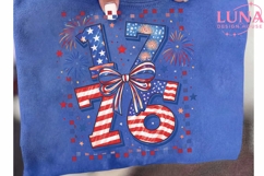 1776 Patriotic 4th of July Bow PNG, Independence Day Sublima Product Image 6