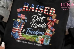 Raised on Dirt Roads &amp; Freedom PNG, Patriotic Country PNG Product Image 2