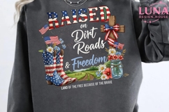 Raised on Dirt Roads &amp; Freedom PNG, Patriotic Country PNG Product Image 4