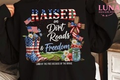 Raised on Dirt Roads &amp; Freedom PNG, Patriotic Country PNG Product Image 5