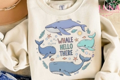 Whale Hello There PNG, Cute Ocean Whales Clipart, Sea Life P Product Image 2