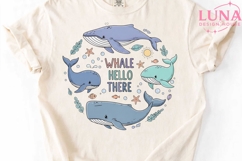 Whale Hello There PNG, Cute Ocean Whales Clipart, Sea Life P Product Image 4