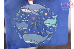 Whale Hello There PNG, Cute Ocean Whales Clipart, Sea Life P Product Image 6