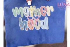 Motherhood Faux Embroidery PNG, Mom Life Png, Mother's Day P Product Image 6