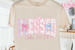 Blessed John 20:29 Floral PNG, Christian Coquette Bow PNG Product Image 1