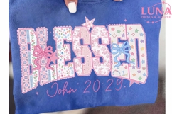 Blessed John 20:29 Floral PNG, Christian Coquette Bow PNG Product Image 6