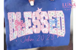 Blessed John 20:29 Floral PNG, Christian Coquette Bow PNG Product Image 6
