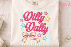 Dilly Dally Retro Stars Bow PNG, Coquette Sublimation Design Product Image 3
