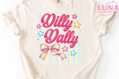 Dilly Dally Retro Stars Bow PNG, Coquette Sublimation Design Product Image 4