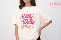 Dilly Dally Retro Stars Bow PNG, Coquette Sublimation Design Product Image 5
