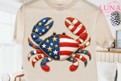Patriotic Crab PNG, USA Flag Crab Clipart, 4th of July PNG Product Image 2