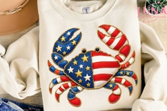 Patriotic Crab PNG, USA Flag Crab Clipart, 4th of July PNG Product Image 3