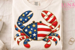Patriotic Crab PNG, USA Flag Crab Clipart, 4th of July PNG Product Image 4
