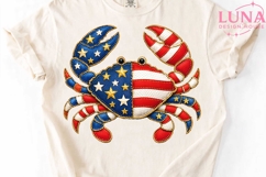 Patriotic Crab PNG, USA Flag Crab Clipart, 4th of July PNG Product Image 5