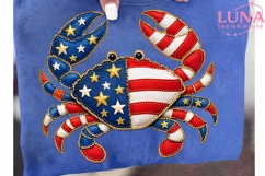 Patriotic Crab PNG, USA Flag Crab Clipart, 4th of July PNG Product Image 6