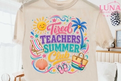 Tired Teachers Summer Club PNG, Teacher Summer PNG, Beach Vi Product Image 2