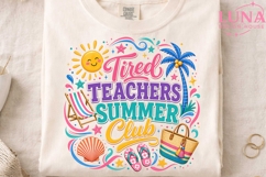 Tired Teachers Summer Club PNG, Teacher Summer PNG, Beach Vi Product Image 3
