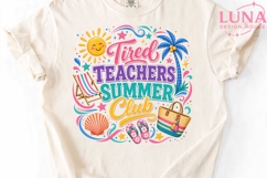 Tired Teachers Summer Club PNG, Teacher Summer PNG, Beach Vi Product Image 4