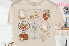 Cottagecore Goose Strawberry PNG, Farmhouse Aesthetic Clipar Product Image 2