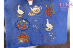 Cottagecore Goose Strawberry PNG, Farmhouse Aesthetic Clipar Product Image 6