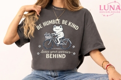 Frog on Bicycle PNG, Cute Frog Sublimation, Be Humble Be Kin Product Image 2