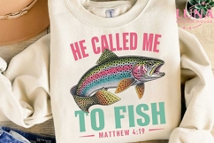 Christian Fishing Rainbow Trout PNG, He Called Me To Fish PN Product Image 3