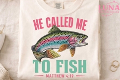 Christian Fishing Rainbow Trout PNG, He Called Me To Fish PN Product Image 4
