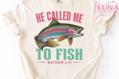 Christian Fishing Rainbow Trout PNG, He Called Me To Fish PN Product Image 5
