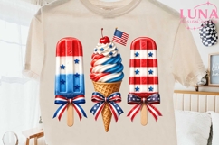 4th of July Popsicle Ice Cream PNG, Patriotic Summer Treats Product Image 2