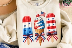 4th of July Popsicle Ice Cream PNG, Patriotic Summer Treats Product Image 3
