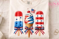 4th of July Popsicle Ice Cream PNG, Patriotic Summer Treats Product Image 4