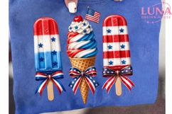 4th of July Popsicle Ice Cream PNG, Patriotic Summer Treats Product Image 6