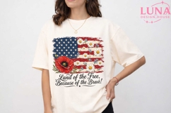 Patriotic American Flag Floral PNG, Land of the Free PNG Product Image 5