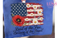 Patriotic American Flag Floral PNG, Land of the Free PNG Product Image 6