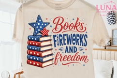 Books Fireworks Freedom PNG, 4th of July PNG, Patriotic Book Product Image 2