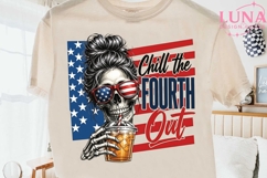 Chill The Fourth Out PNG, 4th of July Skull PNG, Patriotic M Product Image 2