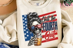 Chill The Fourth Out PNG, 4th of July Skull PNG, Patriotic M Product Image 3