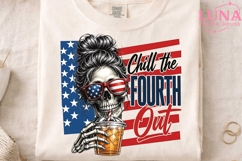 Chill The Fourth Out PNG, 4th of July Skull PNG, Patriotic M Product Image 4
