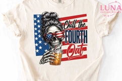 Chill The Fourth Out PNG, 4th of July Skull PNG, Patriotic M Product Image 5