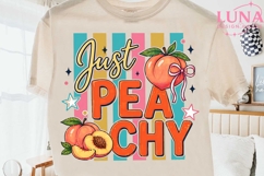 Just Peachy Retro Sublimation PNG, Cute Peach PNG, Summer Fr Product Image 2