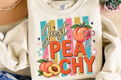 Just Peachy Retro Sublimation PNG, Cute Peach PNG, Summer Fr Product Image 3