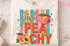 Just Peachy Retro Sublimation PNG, Cute Peach PNG, Summer Fr Product Image 4